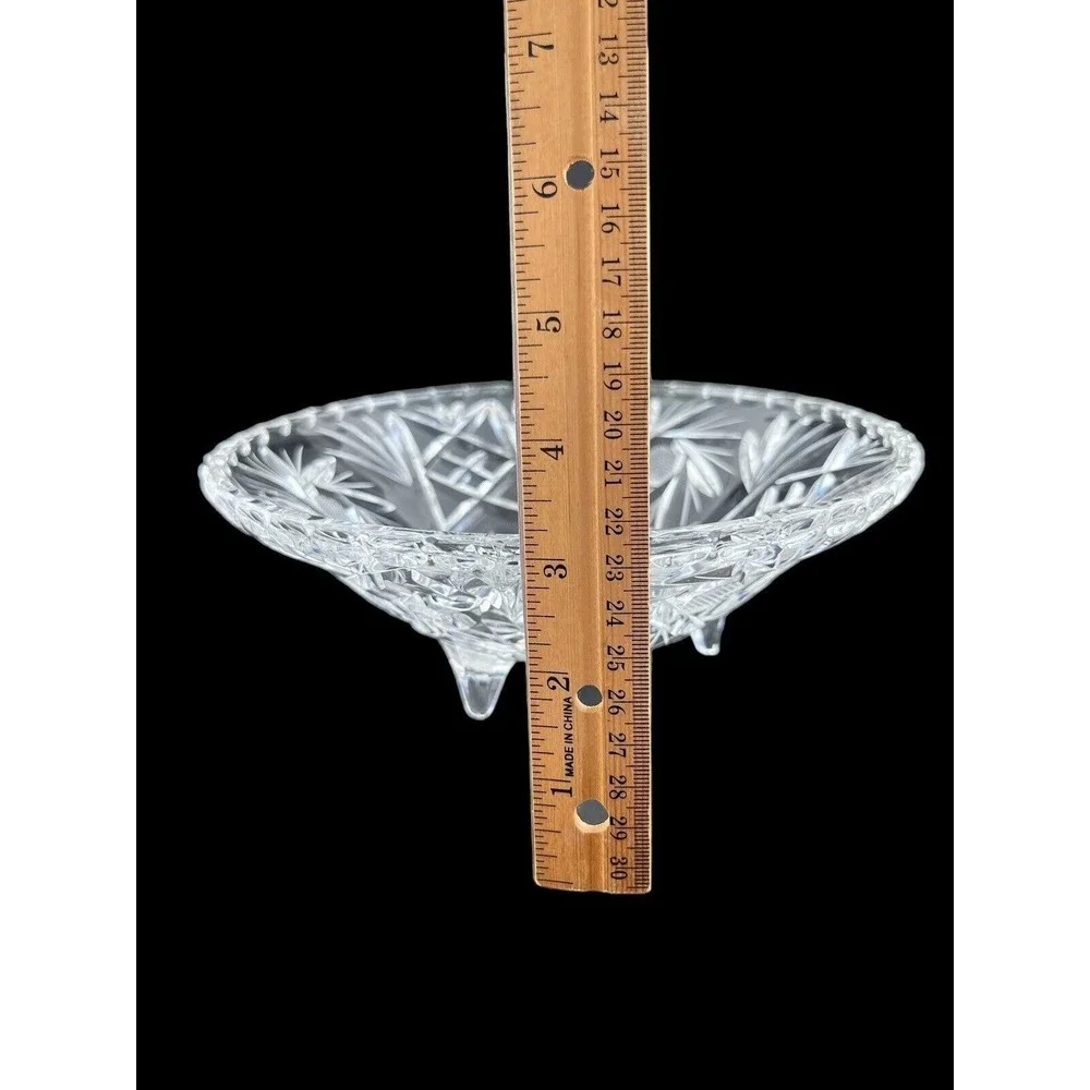 Anchor Hocking Prescut Clear Footed Candy Nut‎ Dish EAPC 8 3/4